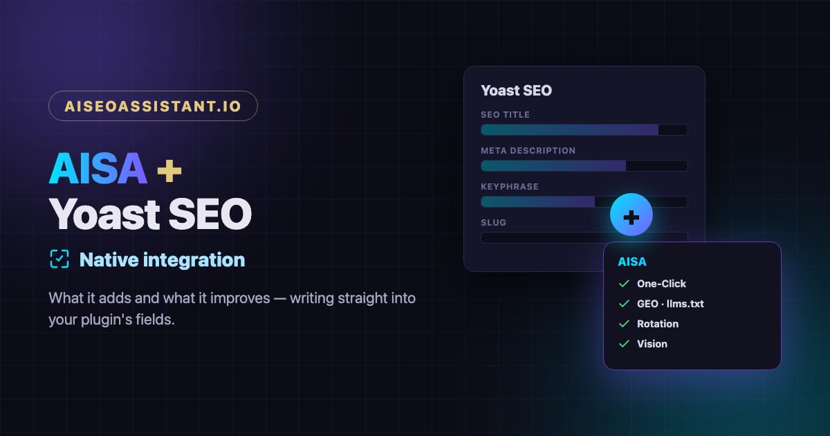 AISA + Yoast SEO integration: what it adds and improves